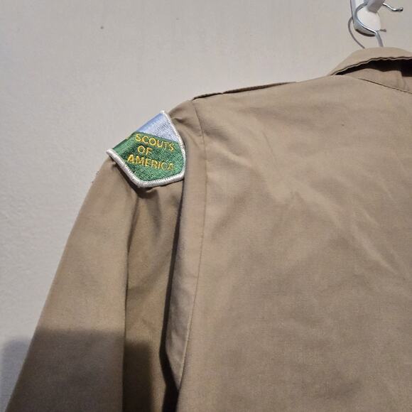 Boy Scouts America BSA Tan Uniform Shirt Youth LG Patches Northeast Illinois USA - Picture 11 of 12